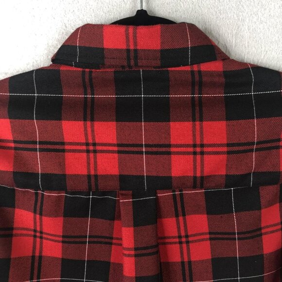Dixxon Shirt Womens Small Red Black Plaid Flannel Long Sleeve Barrett-Jackson - Picture 15 of 16